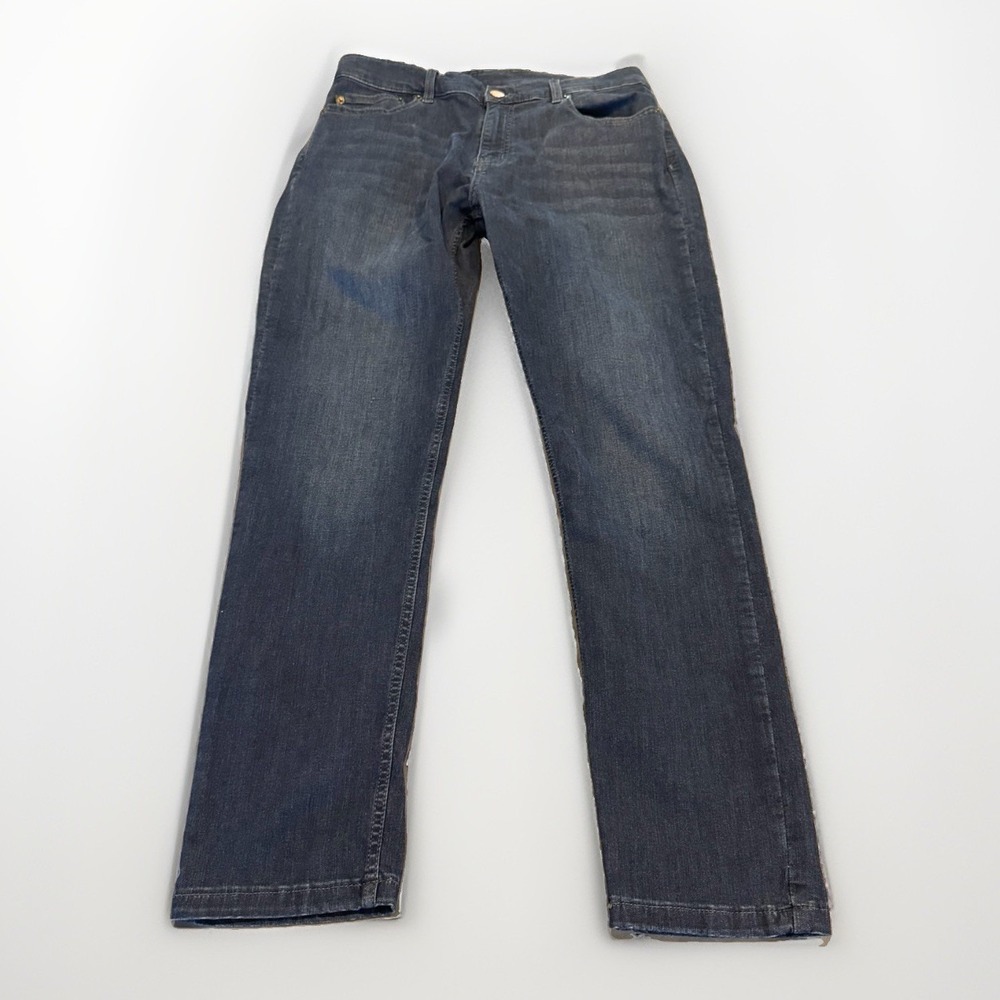 Mugsy Fultons Straight Fit Jeans Mens Size 34x32 Blue Dark Wash Denim Stretch